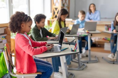 Children using laptop